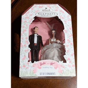 1997 Hallmark Keepsake "BARBIE and KEN Wedding Day" SET OF 2 ORNAMENTS NIB!